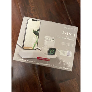 NIB MVMT 3-in-1 Silicone Charging Station Purple New In Box White